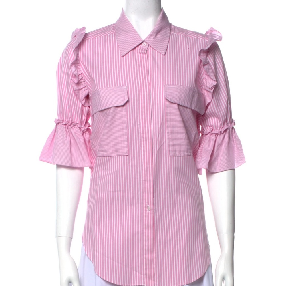 Misa Los Angeles Pink Striped Button Down Shirt